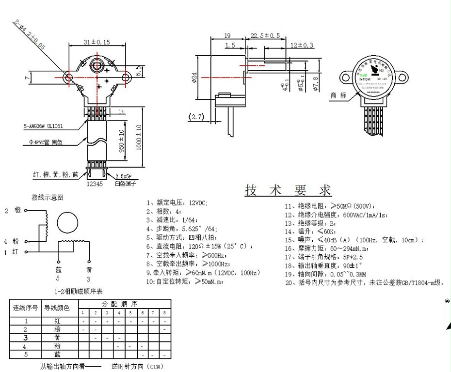 步进电机参数表