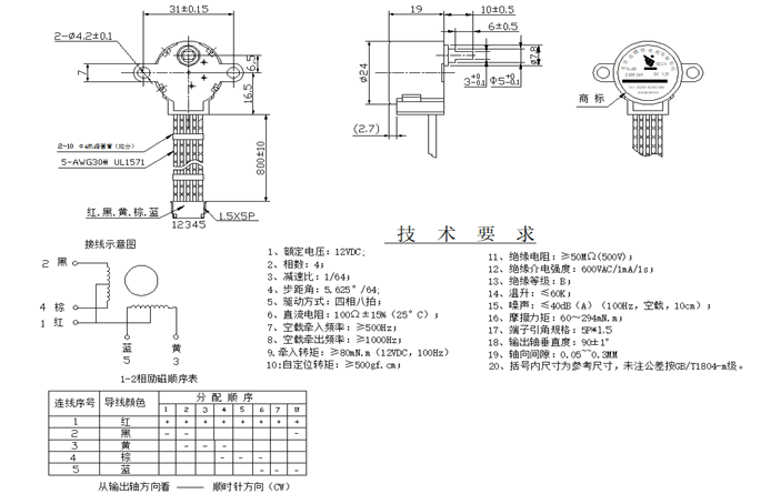 步进电机参数表