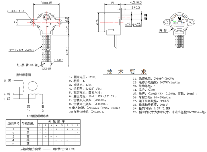 仪器仪表步进电机